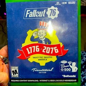 #177-(XBOX ONE)Fallout 76 Tricentennial Edition disc no scratches,photos w/flash